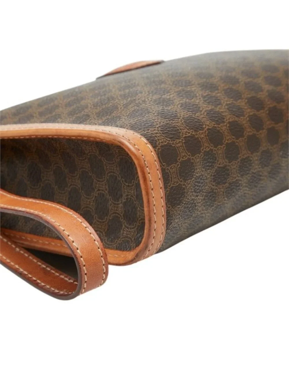 Celine Macadam Clutch Brown Leather